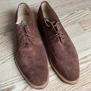 Joseph Abboud brown suede Oxford shoes